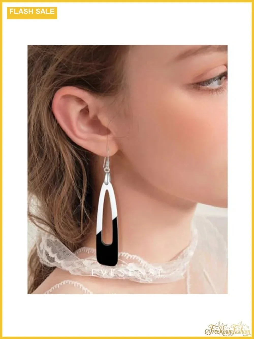 Acrylic Dangle Earrings with 925 Sterling Silver Hook Water Drop Long